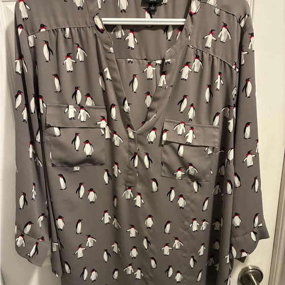 torrid Tops - Torrid Gray Penguin Print Blouse